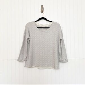 Soft Joie Gray Subtle Diamond Wool Blend Sweater